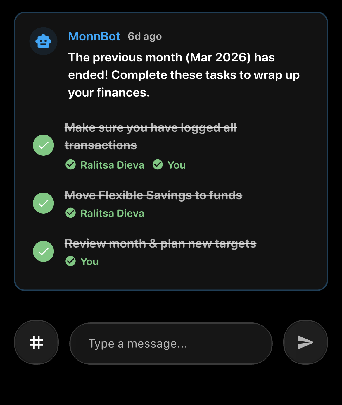 MonnBot TODO changes